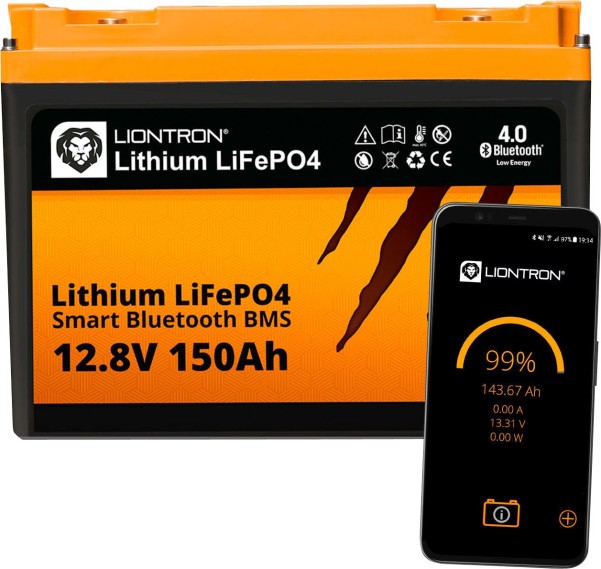 Liontron LiFePO4 LX Arctic Smart Bluetooth BMS Lithium-Batterie 12,8 V / 150 Ah