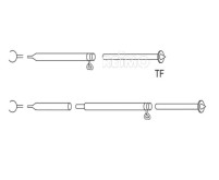 Poteau d'orage en acier 1,65-2,6m, 3 parties, Ø25x1,0mm/Ø 22x1,0mm, base de plaque