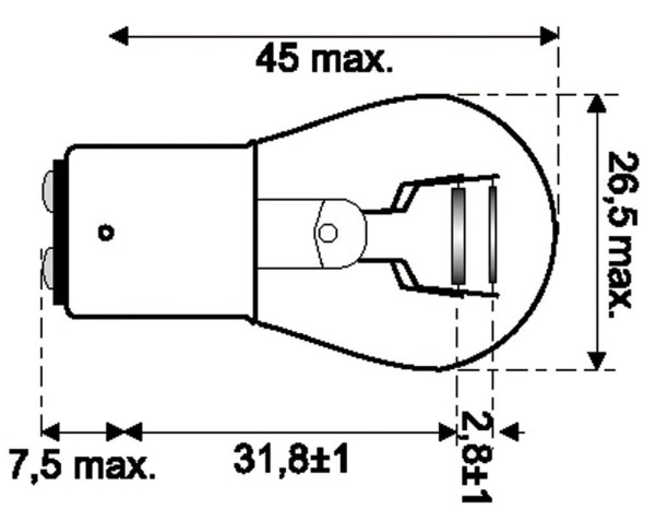 Jahn Glühlampe BAY15d 48V 25/10