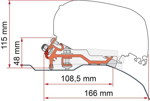 Kit Fiat Ducato High Roof Super Long Markisenadapter F80/65