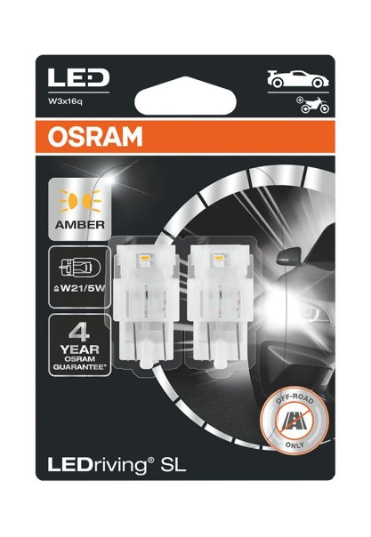 OSRAM - 2 x LED-Lampe W21/5W 12 V orange