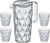 Koziol Crystal Kanne 1,6 Liter inkl. Trinkbecher