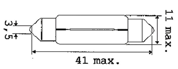 Philips Soffittenglühl. 12V 10W 11x41