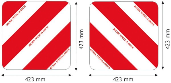 2 x Warntafel alu. rot/weiss beidseitig bedruckt