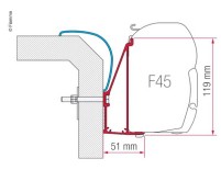 Halterung für Fiamma F45 + F70 Adapter