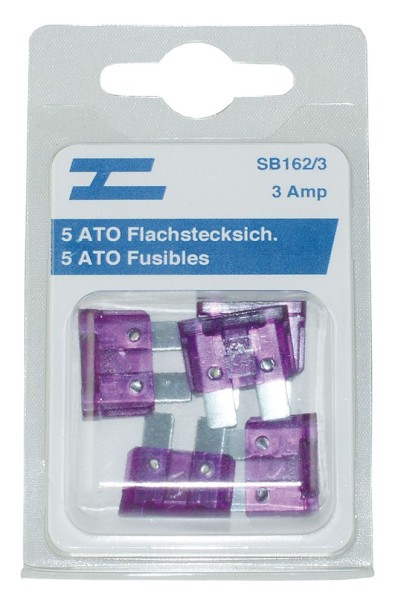 Flachstecksicherungen 5 x 3 Amp.