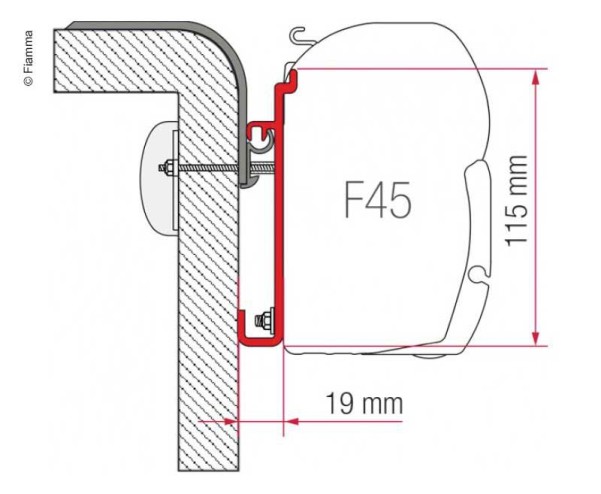 Fiamma F45 und F70 Adapter-Halterung Rapido 400