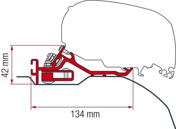 Adapter-Kit für Fiamma Markisen F65/F85 an Fiat Ducato 2006 links- und rechtslenkend, niedriges Prof