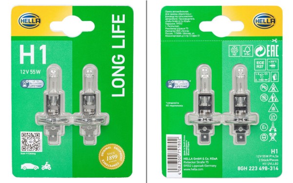 Hella P14,5s Long Life H1 Glühlampe Haupt- / Fern-