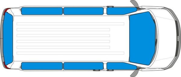 Thermomatten-Set für VW T5/6 KR Heckklappe, 9-lagig, 8-teilig