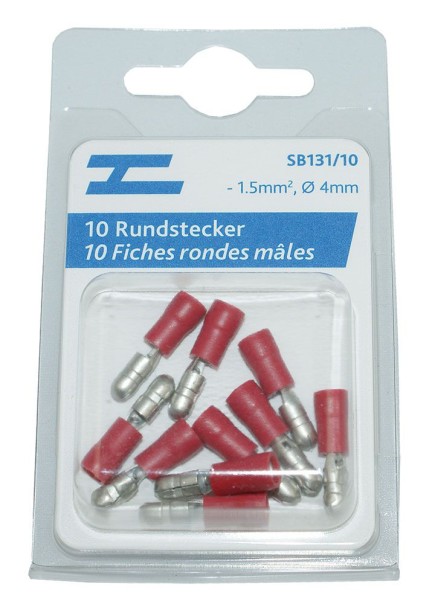 Rundstecker isoliert ø4mm rot