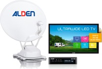 Alden Onelight 60 HD EVO vollautomatische Sat-Anlage mit Ultrawide LED Fernseher 24 Zoll Ultrawhite