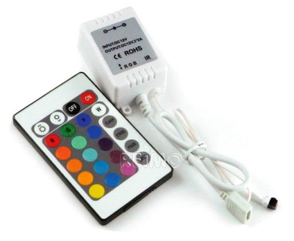 Contrôleur RGB 12V avec télécommande et 4 câbles