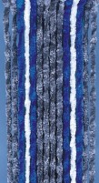 Chenille Flauschvorhang für Caravantüren - 56 x 185 cm, grau/blau/weiss