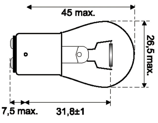 Jahn Glühlampe BA15d 12V 21W