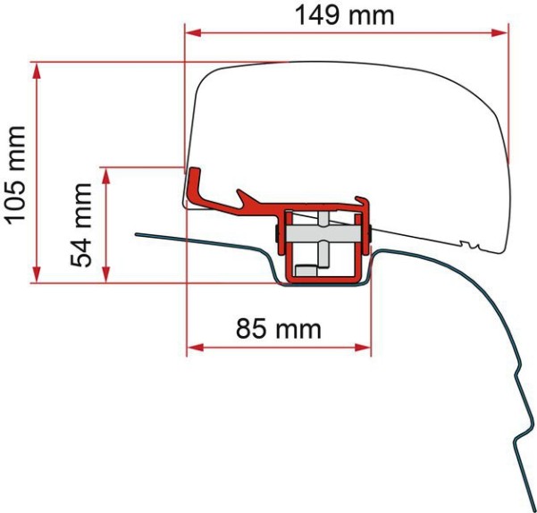 Kit F40van VW T5/T6 Markisenadapter F40