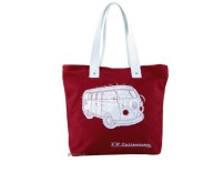 VW Collection Canvas Shopper Bag in Rot mit Bulli Design - 40 x 35 x 10 cm