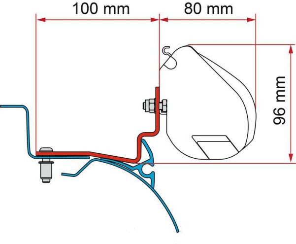 Montageadapter für Campérêve Cap Road auf Peugeot Expert mit Fiamma Kit Adapter für Links- und Recht