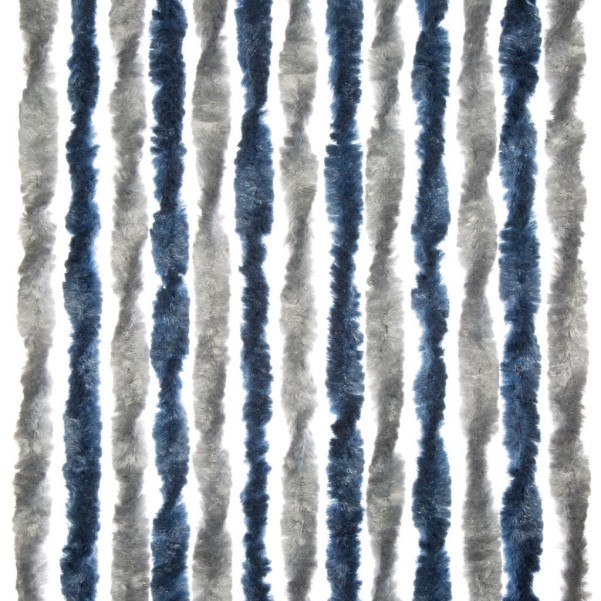 Chenille-Flauschvorhang Reisemob 56 x 205 cm, blau/silber