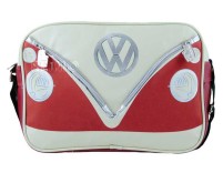 Schultertasche VW Bulli rot/creme aus Kunstleder