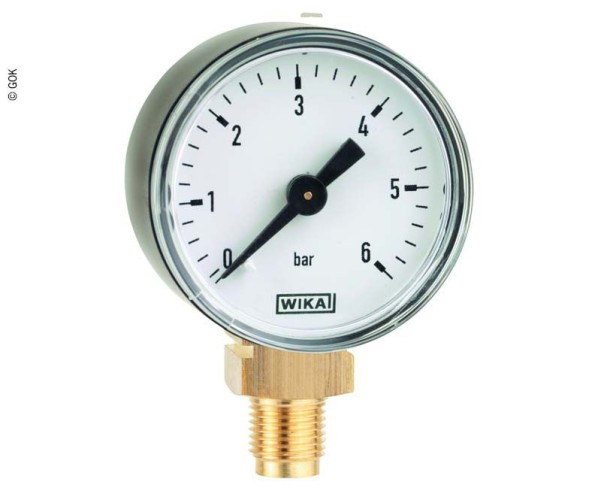 Rohrfeder-Manometer für Zweiflaschenanlage mit Kunststoff-Gehäuse (0-10 bar)