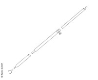 Dachhakenstange aus Aluminium, 3-teilig, 1.6-2.6m lang mit einem Durchmesser von Ø32x1.5mm/Ø28x1.5mm