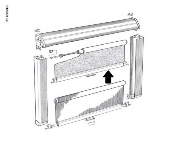 Verdunkelungsrollo 1000x440mm sand für Rastrollo 2