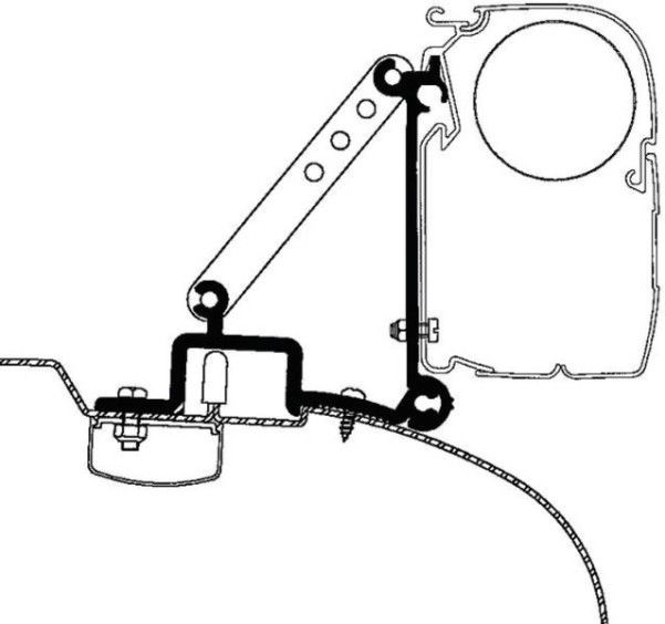 Thule Adapter für Omnistor Markise - Fiat Ducato, Peugeot Boxer, Citroen Jumper ab 2006 (3 Stück)