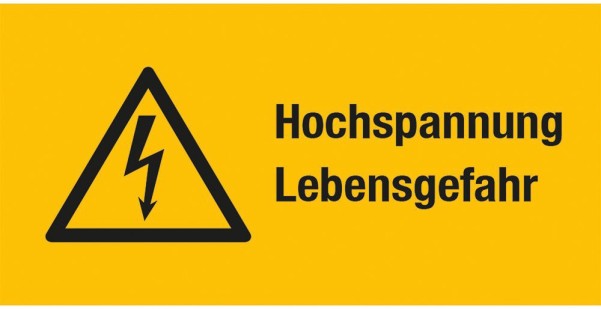 Warnschild Hochspannung Lebensgefahr 105x52