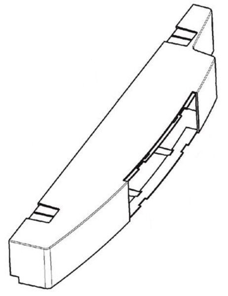 Bedienblende Linksanschlag schwarz/grau L=523mm