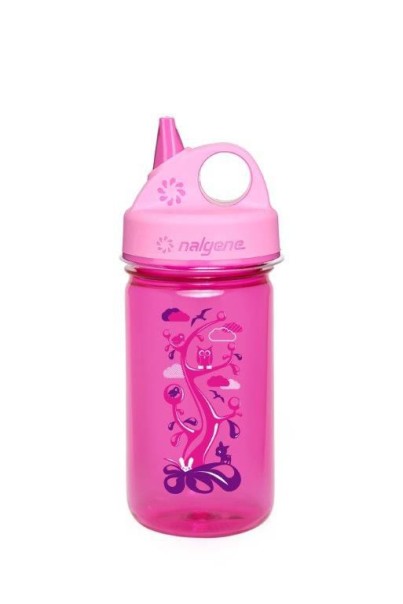 Grip-n-Gulp Pink w/Woodland Art Nalgene Trinkflasche Kids